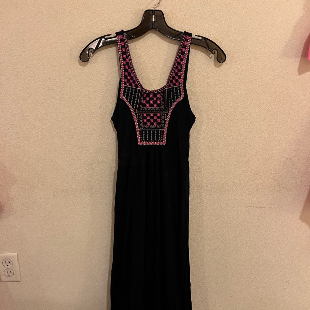 Pink and Black Maxi Dress